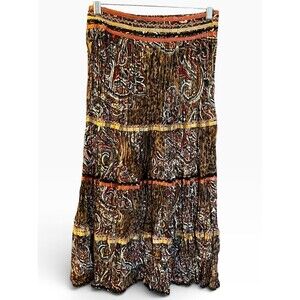 NWT Chaudry Bohemian Velvet Paisley Skirt XS